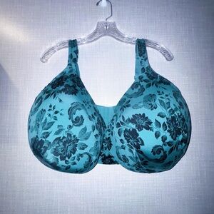 CACIQUE Teal Green Floral Underwire Bra Size 46J